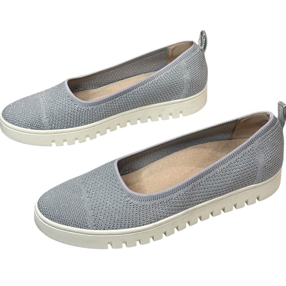 Vionic Uptown Skimmer Knit Shoes Womens 8.5 Gray Breathable Casual Comfort Flats - Picture 2 of 11